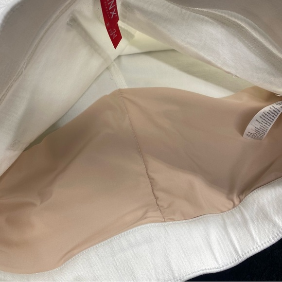 SPANX Women's High Rise White Skinny Jeans Med. Light Distressing BEACH - Picture 8 of 14